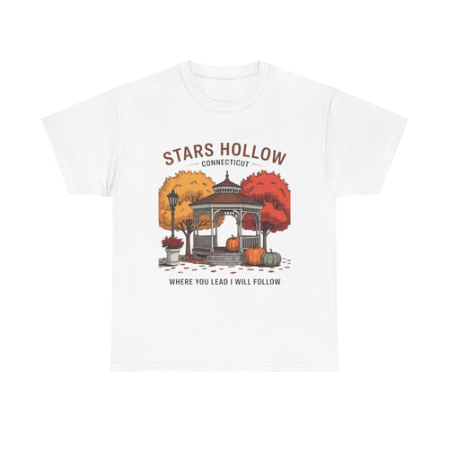 Stars Hollow Unisex Cotton Tee - Cozy Fall Vibe Shirt, Perfect for Fans of Autumn, Travel & TV Shows, Gift for Friends, Halloween