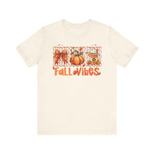 Load image into Gallery viewer, Fall Vibes Unisex Tee, Cozy Autumn Shirt, Pumpkin Spice Tee, Thanksgiving Outfit, Cute Fall Apparel