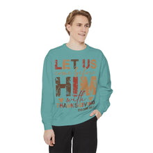 Load image into Gallery viewer, Cozy Faith Sweatshirt | Unisex Garment-Dyed Graphic Sweatshirt, Thanksgiving Apparel, Bible Verse Clothing, Church Wear, Fall Fashion