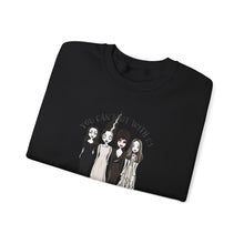 Load image into Gallery viewer, Spooky Sisterhood Sweatshirt, Cozy Halloween Crewneck, Unisex Witchy Apparel, Perfect for Autumn Gatherings, Gift for Friends