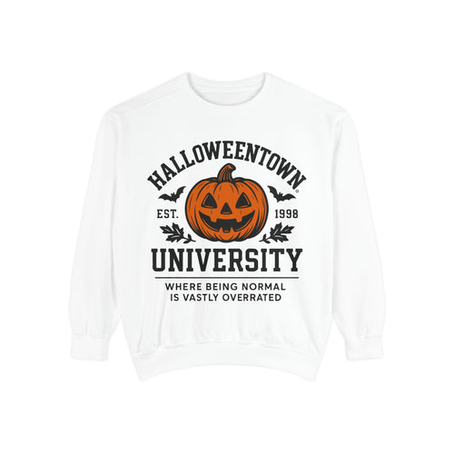 Halloween University Sweatshirt, Cozy Vintage Style, Unisex Apparel, Perfect for Fall, Gift for College Students