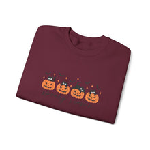 Load image into Gallery viewer, Spooky Season Sweatshirt, Cozy Fall Crewneck, Halloween Sweatshirt, Cat &amp; Pumpkin Sweater, Unisex Halloween Apparel