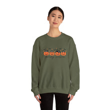 Load image into Gallery viewer, Spooky Season Sweatshirt, Cozy Fall Crewneck, Halloween Sweatshirt, Cat &amp; Pumpkin Sweater, Unisex Halloween Apparel