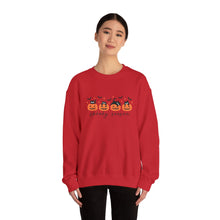 Load image into Gallery viewer, Spooky Season Sweatshirt, Cozy Fall Crewneck, Halloween Sweatshirt, Cat &amp; Pumpkin Sweater, Unisex Halloween Apparel