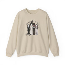 Load image into Gallery viewer, Spooky Sisterhood Sweatshirt, Cozy Halloween Crewneck, Unisex Witchy Apparel, Perfect for Autumn Gatherings, Gift for Friends