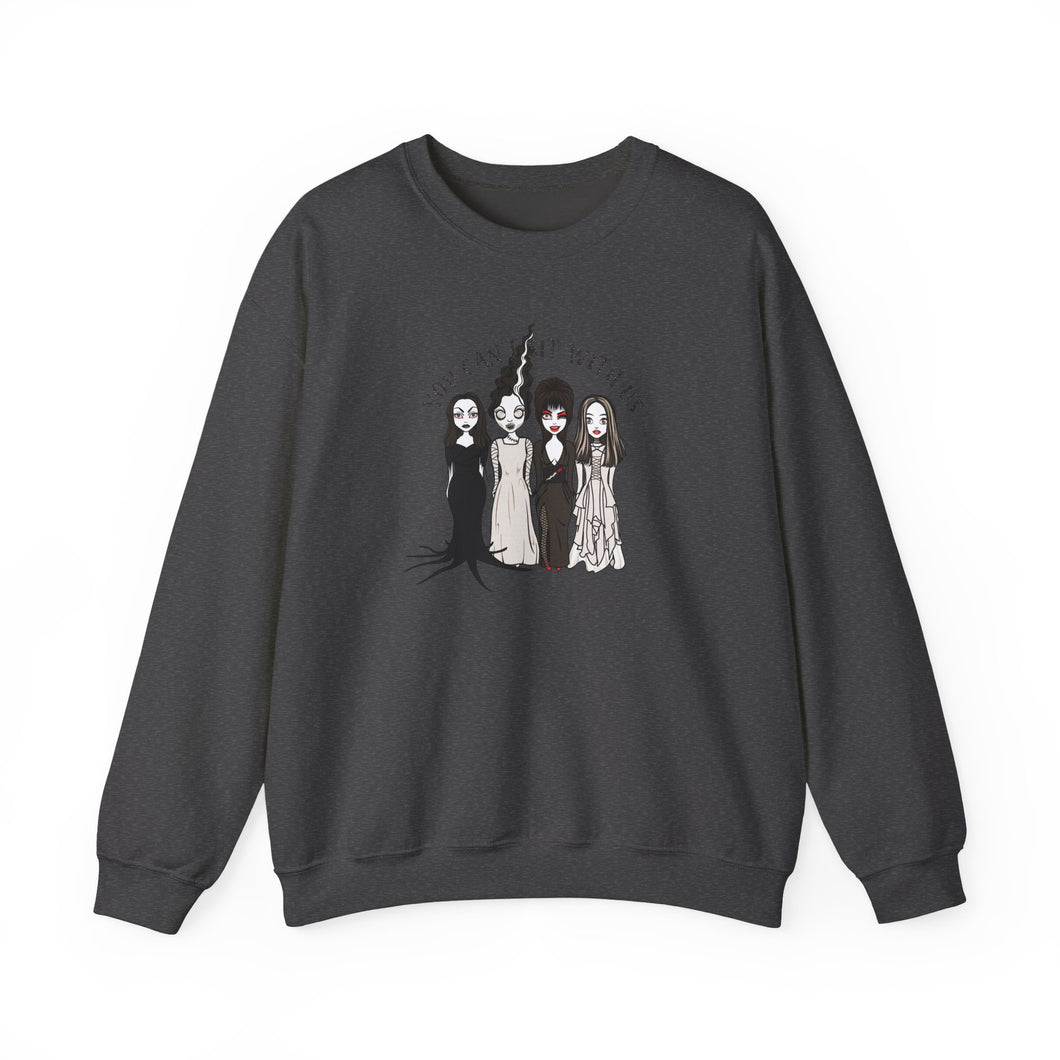 Spooky Sisterhood Sweatshirt, Cozy Halloween Crewneck, Unisex Witchy Apparel, Perfect for Autumn Gatherings, Gift for Friends