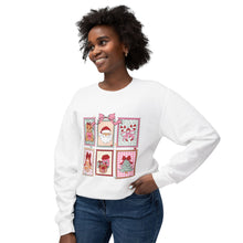 Load image into Gallery viewer, Charming Holiday Crewneck Sweatshirt with Vintage Gift Design, Festive Apparel for Christmas, Cozy Layer, Unisex Sweatshirt