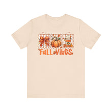 Load image into Gallery viewer, Fall Vibes Unisex Tee, Cozy Autumn Shirt, Pumpkin Spice Tee, Thanksgiving Outfit, Cute Fall Apparel