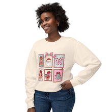 Load image into Gallery viewer, Charming Holiday Crewneck Sweatshirt with Vintage Gift Design, Festive Apparel for Christmas, Cozy Layer, Unisex Sweatshirt