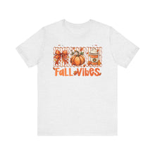 Load image into Gallery viewer, Fall Vibes Unisex Tee, Cozy Autumn Shirt, Pumpkin Spice Tee, Thanksgiving Outfit, Cute Fall Apparel