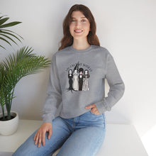 Load image into Gallery viewer, Spooky Sisterhood Sweatshirt, Cozy Halloween Crewneck, Unisex Witchy Apparel, Perfect for Autumn Gatherings, Gift for Friends