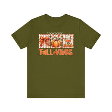 Load image into Gallery viewer, Fall Vibes Unisex Tee, Cozy Autumn Shirt, Pumpkin Spice Tee, Thanksgiving Outfit, Cute Fall Apparel