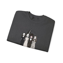 Load image into Gallery viewer, Spooky Sisterhood Sweatshirt, Cozy Halloween Crewneck, Unisex Witchy Apparel, Perfect for Autumn Gatherings, Gift for Friends
