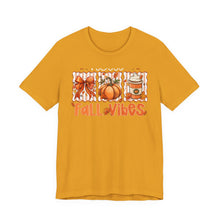 Load image into Gallery viewer, Fall Vibes Unisex Tee, Cozy Autumn Shirt, Pumpkin Spice Tee, Thanksgiving Outfit, Cute Fall Apparel