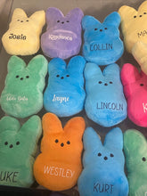 Load image into Gallery viewer, Personalized Peeps Bunny Plush: Custom Easter Basket Filler