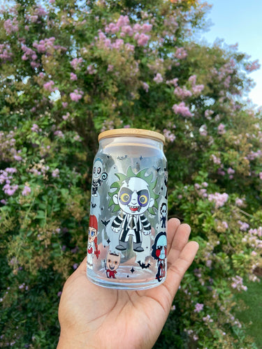 Halloween spooky || Libbey Cup Glass Can | chucky,