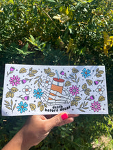 Load image into Gallery viewer, Death before decaf UV DTF Wrap, 16oz Glass Can Wrap, Glass Cup, Transfer, Ready to Apply, Ghost, Book, Glasses, Flowers, Bow, Cute, Boo