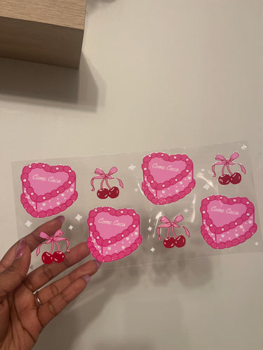 Come Caca UV DTF WRAP girly cake/cherry’s