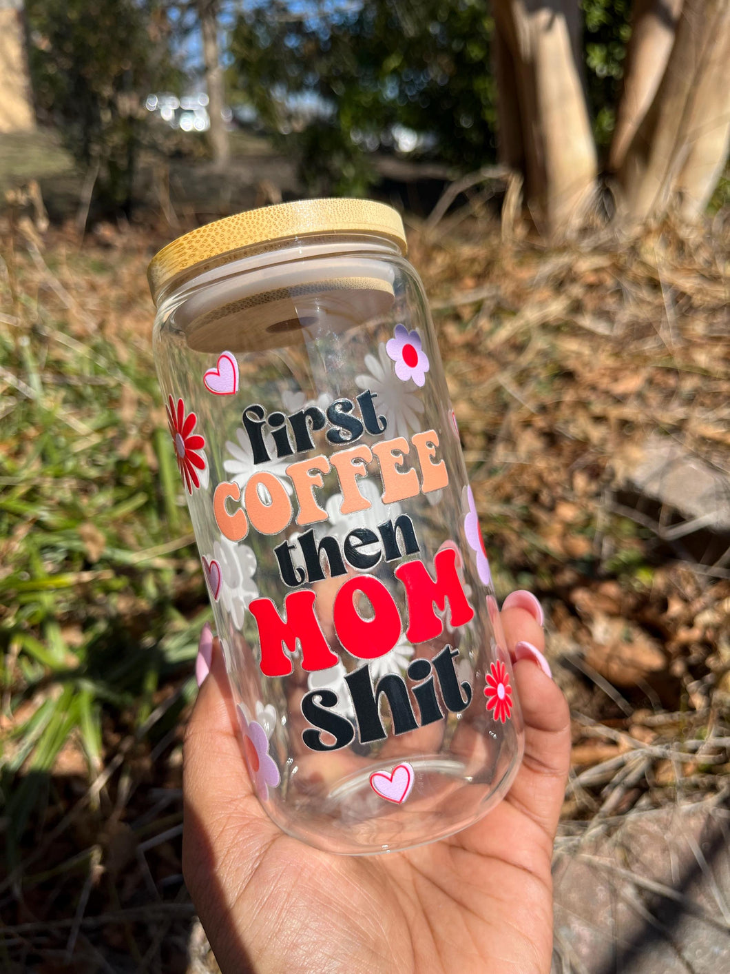 Funny Mom Life UV DTF Cup Wrap: Peel & Stick Transfer