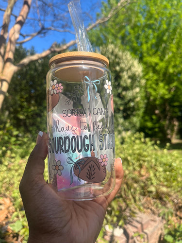 Funny Sourdough Starter Glass Cup: Bread Lover Gift