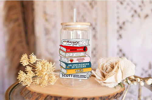 One Tree Hill Libbey Cup Decal: Stacked Books UV DTF