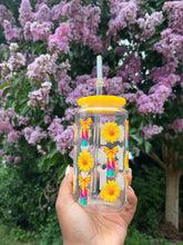 Load image into Gallery viewer, Alani Nu Inspired Libbey Glass Cup: Iced Coffee with Bamboo Lid &amp; Straw