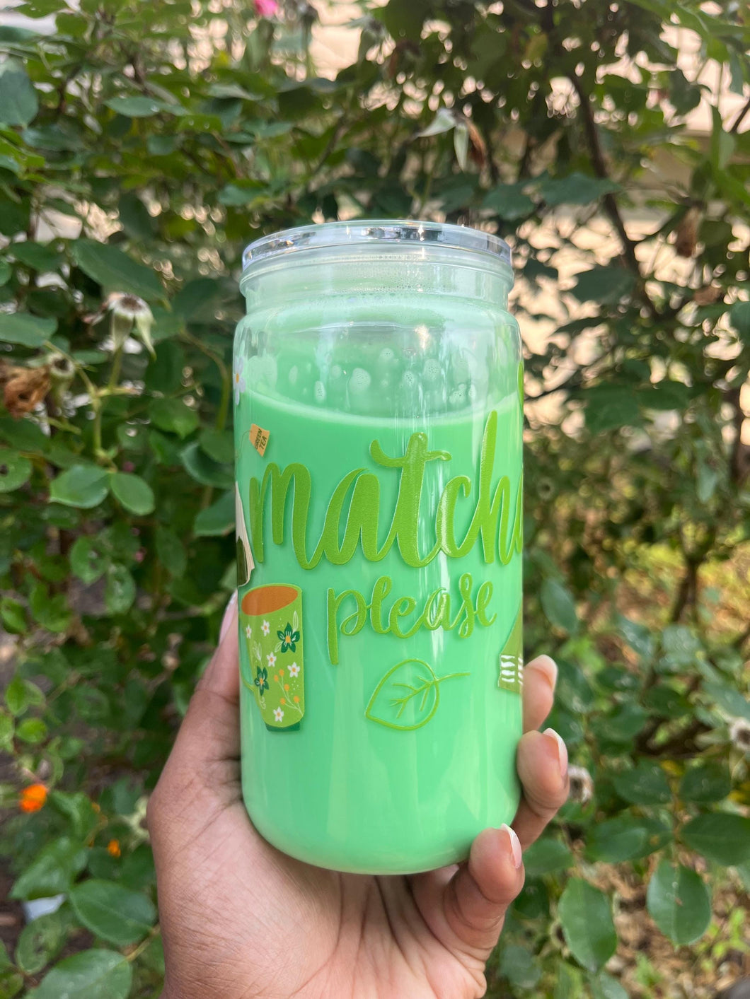 Matcha Snow Globe libbey 16oz,