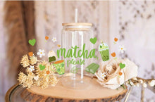 Load image into Gallery viewer, Matcha Green Tea UV DTF Wrap - 16oz Libbey Cup