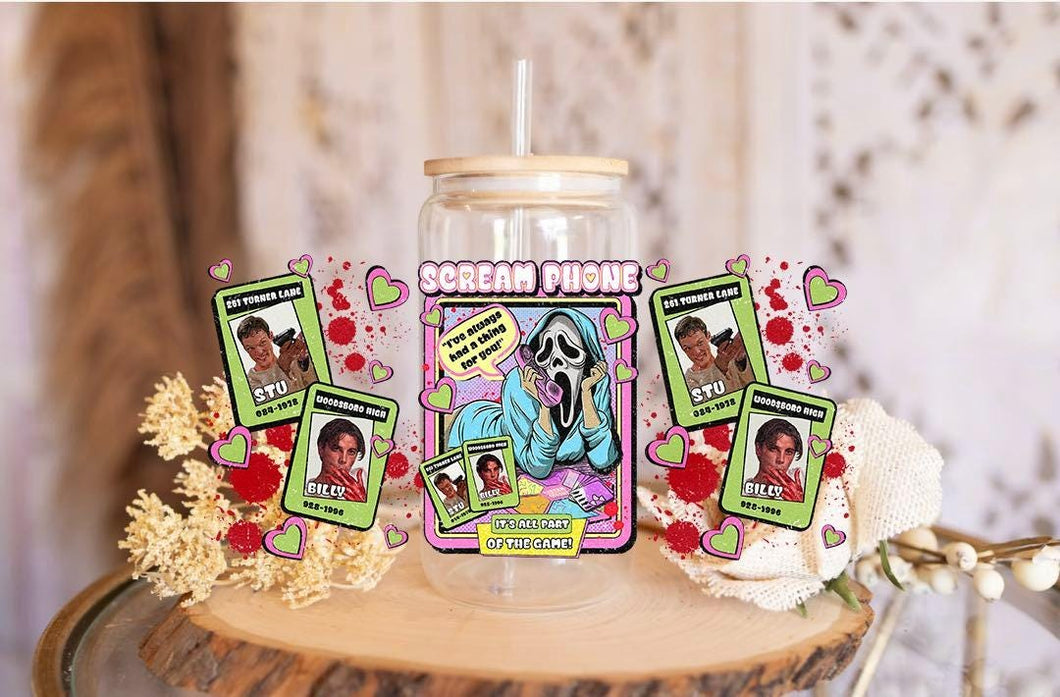 Ghost Mask uv dtf wrap 16 oz