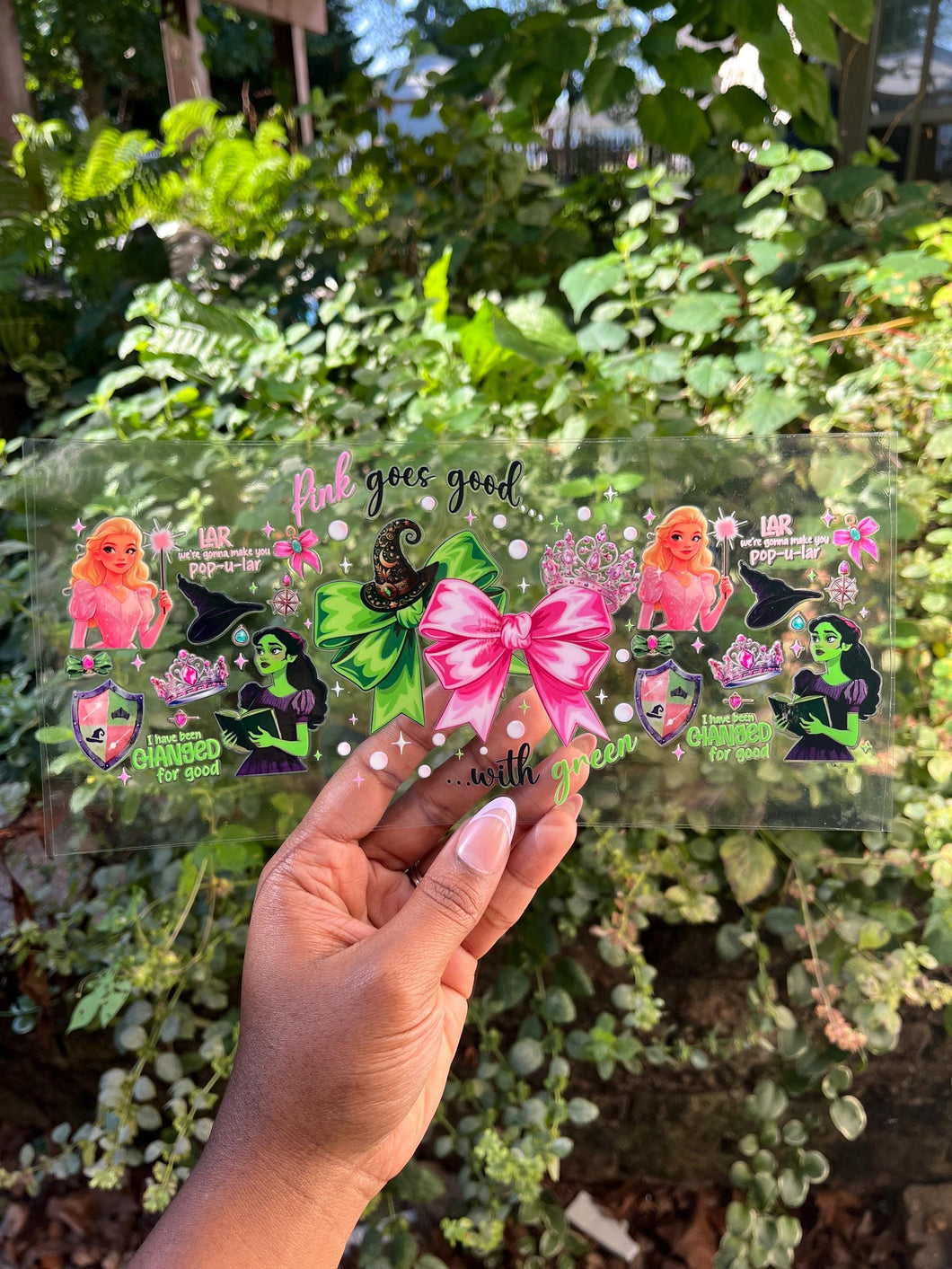 Good Witch Bad Witch | Elphaba and Glinda Inspired uv dtf wrap | Witchy Halloween Transfer