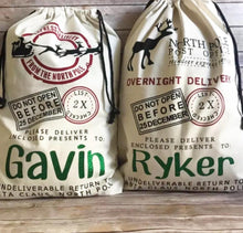 Load image into Gallery viewer, Personalized North Pole Santa Sack - Christmas Gift Bag (25&quot;X19&quot;)