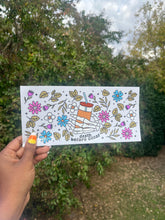 Load image into Gallery viewer, Death before decaf UV DTF Wrap, 16oz Glass Can Wrap, Glass Cup, Transfer, Ready to Apply, Ghost, Book, Glasses, Flowers, Bow, Cute, Boo